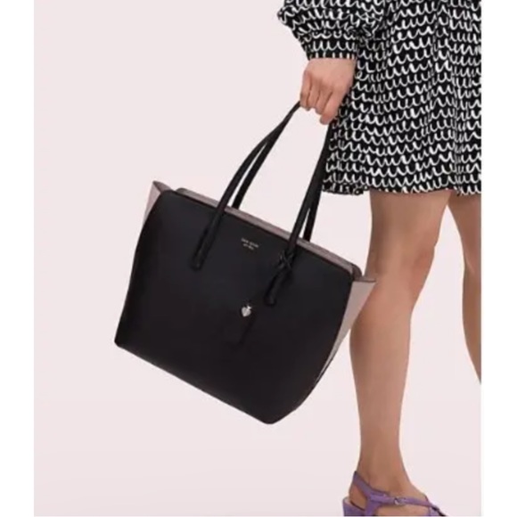 Kate Spade New York Women's Margaux Large Tote Black/Warm Taupe Color - Picture 3 of 12
